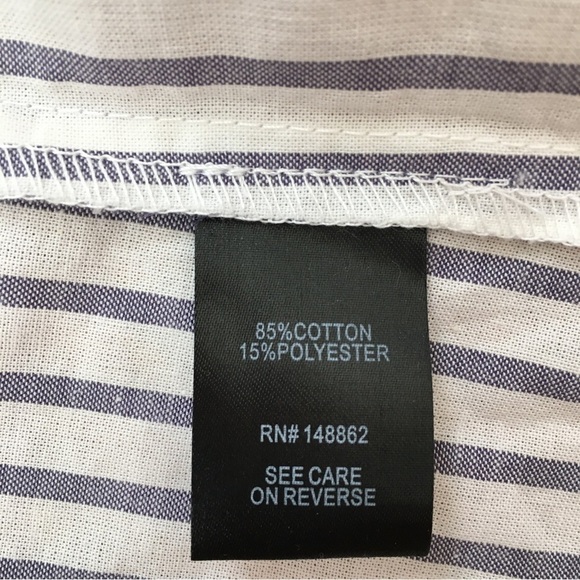 Torrid Lizzie blue white Striped Cotton Button Down Long Sleeve Shirt Plus 00 - Picture 8 of 16